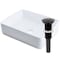 Novatto Rectangular White Porcelain Vessel Sink with Rubbed Bronze Drain Set NP-01321ORB - alternate 1